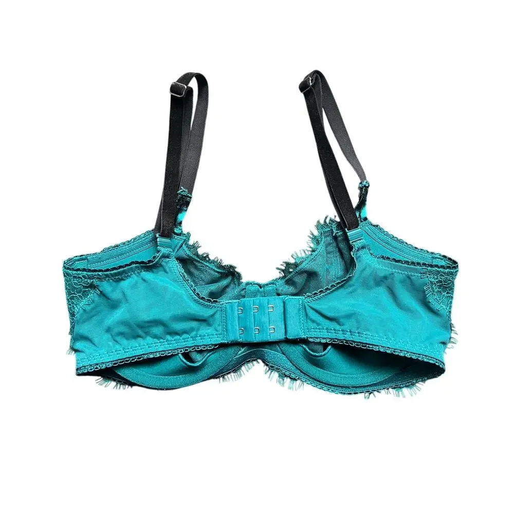 Victoria's Secret Dream Angels Lace Push Up Unlined Bra WICKED GREEN 34DD